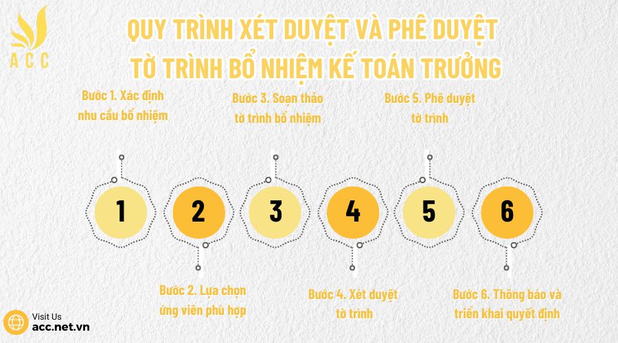 Quy trình xét duyệt và phê duyệt tờ trình bổ nhiệm kế toán trưởng